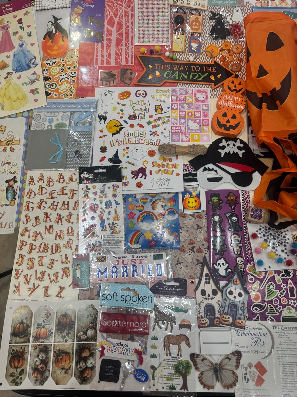 Scrapbooking lot Jolees DisneyMickey Pooh BoBunny HelloKitty MeriMeri SoftSpoken